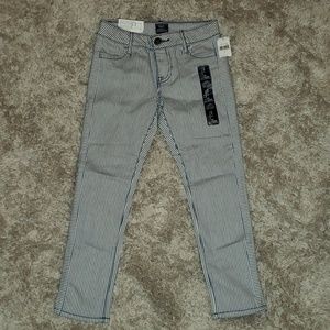 Girls size 5 gap super skinny striped (blue white)